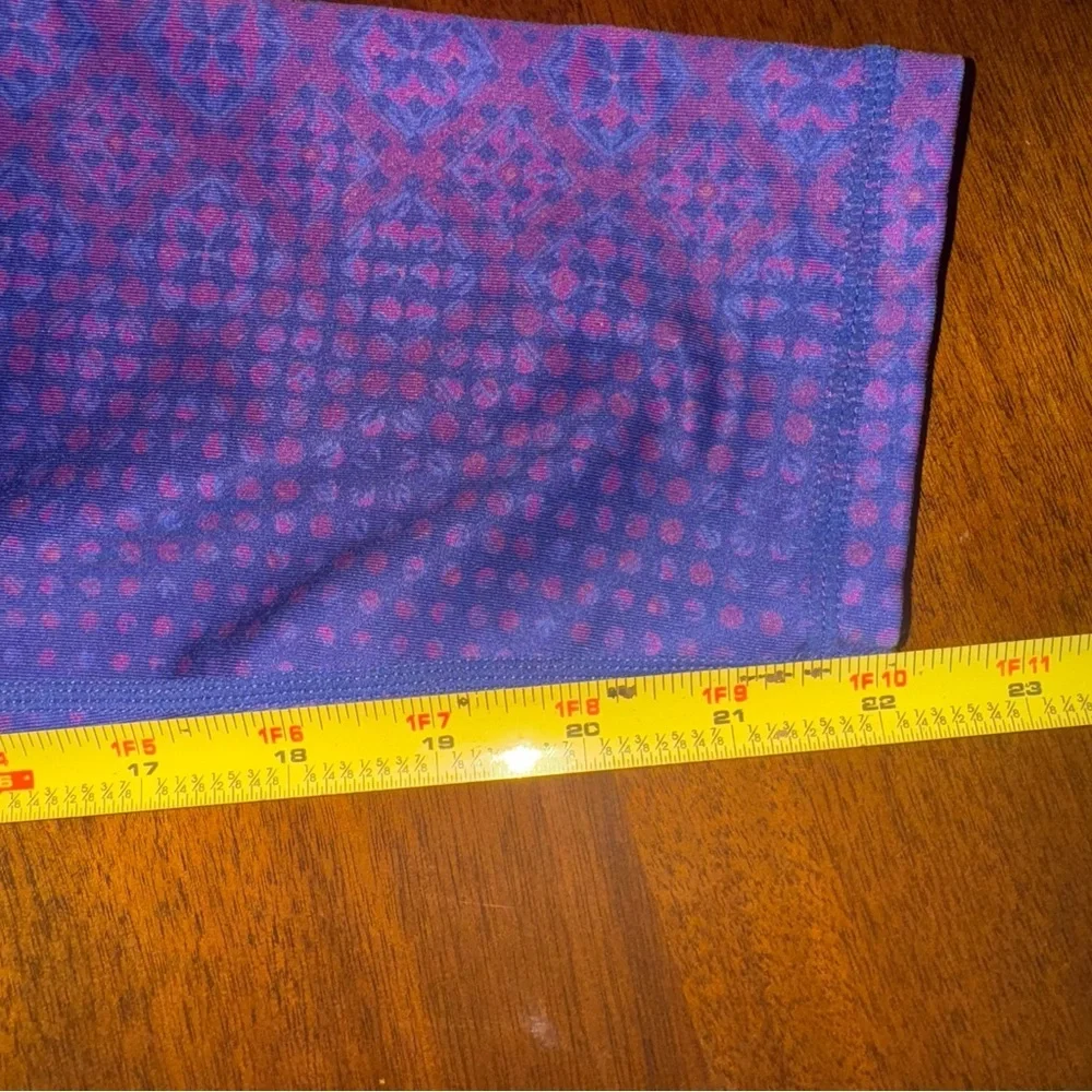 Prana Grapevine Bali Roxanne Printed Cropped Leggings Purple Mid Rise Size XS